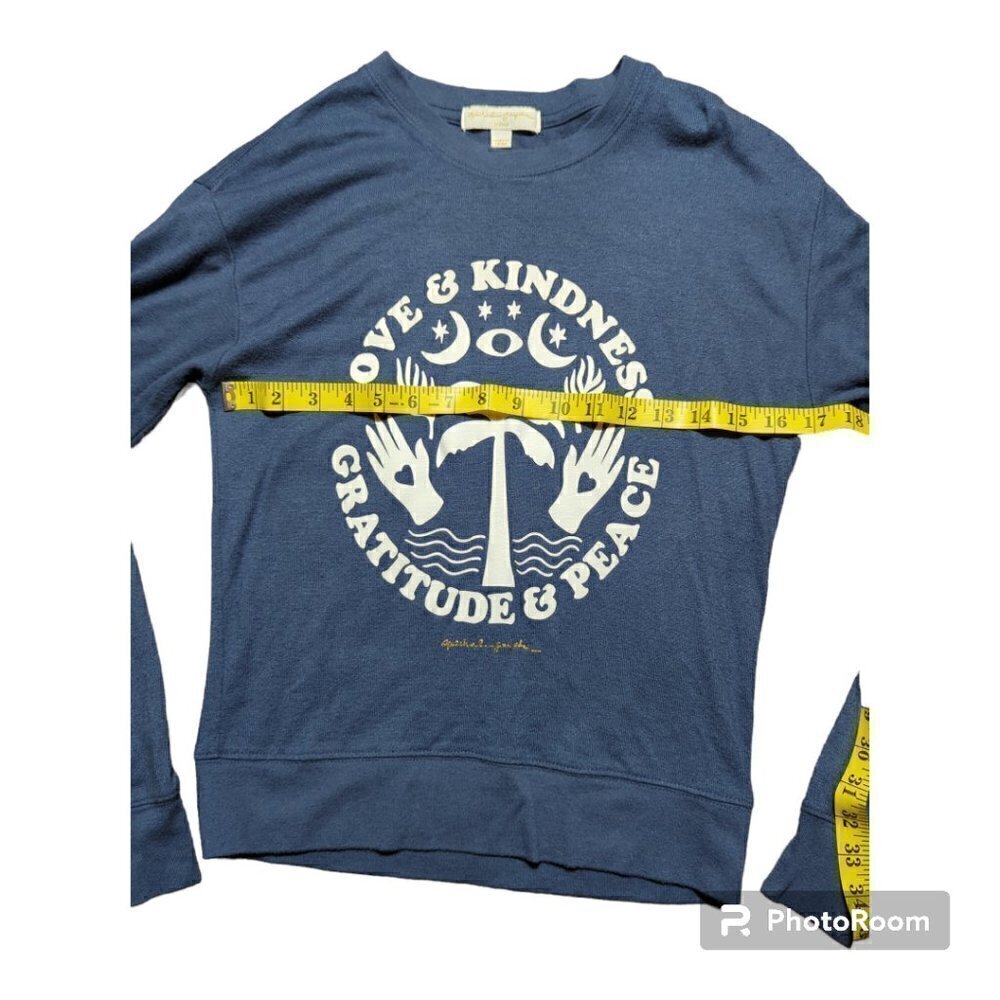 Spiritual Gangster Women's Long Sleeves T- Shirt Size Medium M Color Blue - Picture 4 of 7